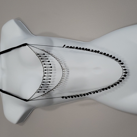 Rhinestone & Bead Layered Necklace - Picture 1 of 9